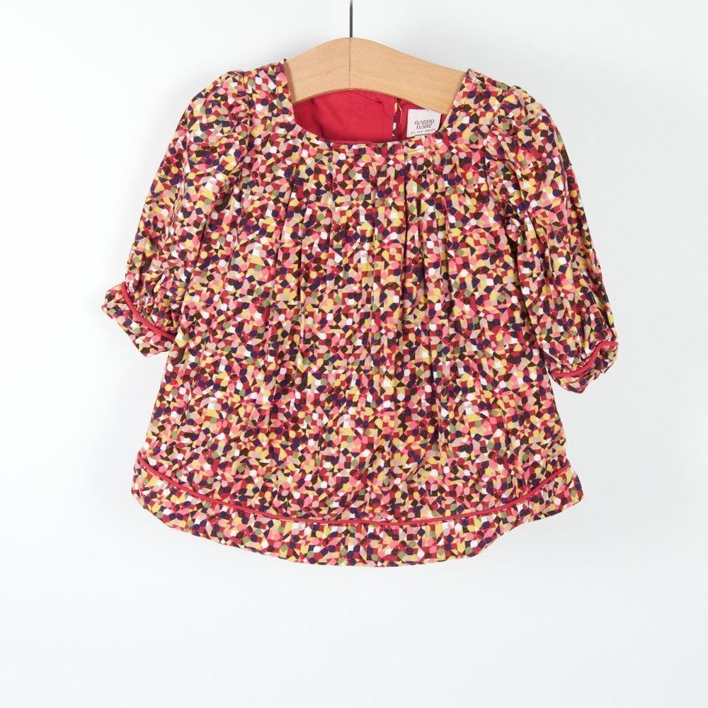 Ted Baker Baby Corduroy Geometric Print Long Sleeve‎ Lined Dress Baby Sz 3-6m